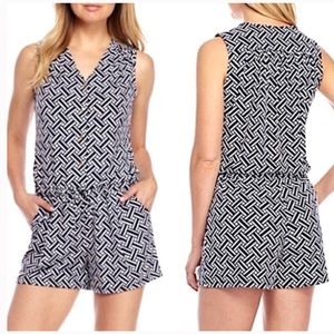 NWT Kaari Blue Navy/White Romper